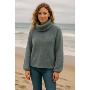 Kate & Sam Blue Eyelash Sweater Size XXL Cozy‎ Soft Fall-Winter Coastal Cottage